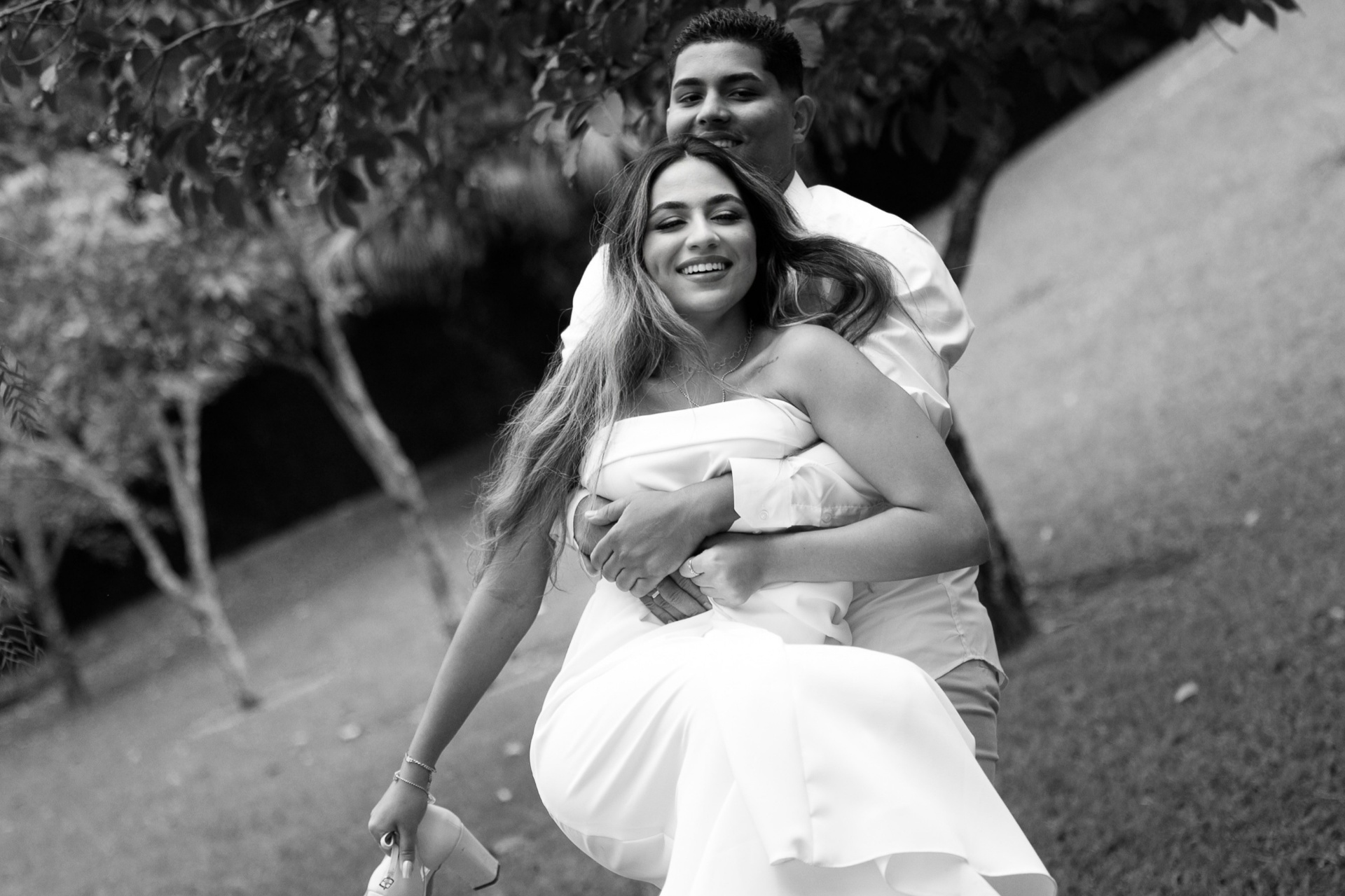 Pedro e Ana em preto e branco